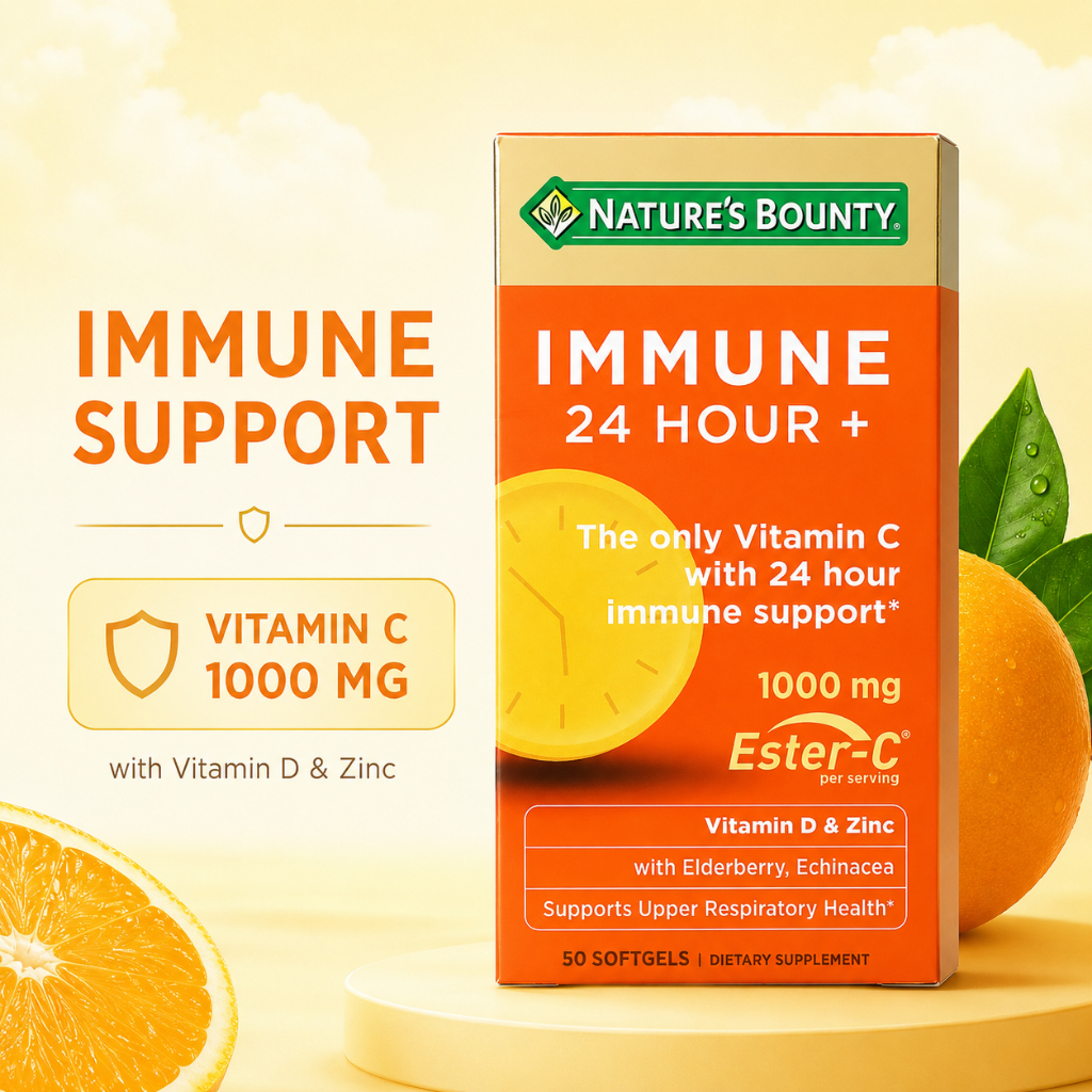 Nature's Bounty, Immune 24 Hour+ 500 mg 50 Softgels