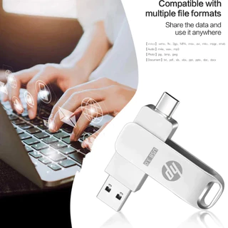 HP Type-C 2-in-1 OTG USB 3.0 ความเร็วสูง 1TB/2TB สำหรับมือถือ iPhone Android พกพาสะดวก