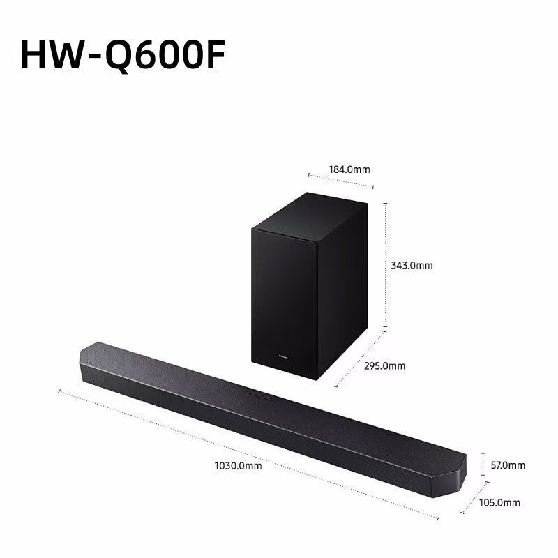 ⭐ Samsung HW-Q600F Soundbar 3.1.2 ช่อง | Dolby Atmos | ลำโพงไร้สาย Subwoofer | Q-Symphony | รองรับ G