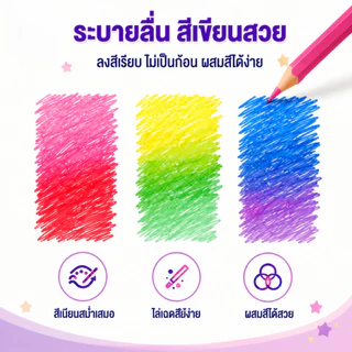 ชุดดินสอสีคุณภาพสูง จัดส่งในพื้นที่ เหมาะสำหรับนักเรียนและผู้เริ่มต้น แบบแท่งยาว 1 หัว และ 2 หัว