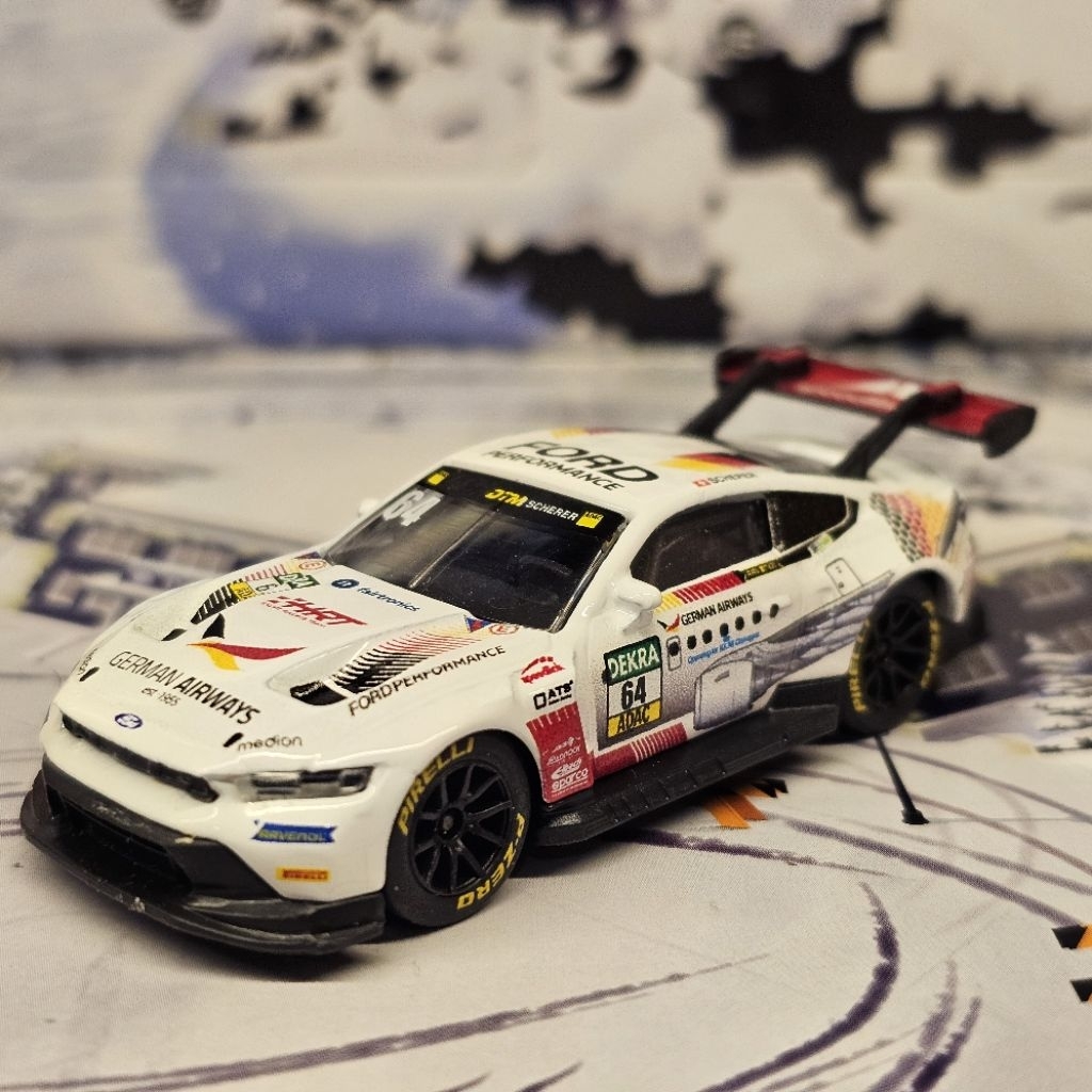 โมเดล รถของเล่น Majorette DTM Ford Mustang GT3 สีขาว นอกแพ็ค รถสวย