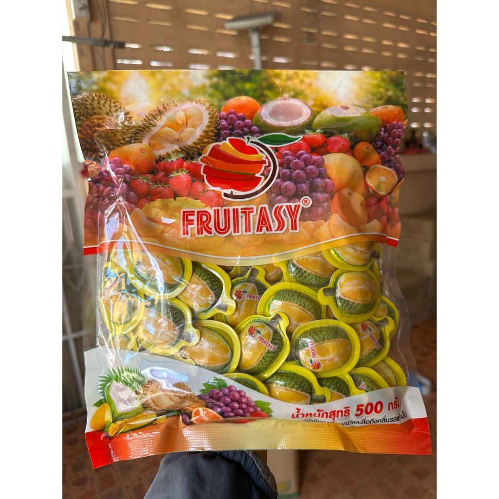 ซูกัสทุเรียน ลูกอมเคี้ยวหนึบ กลิ่นทุเรียน ขนาด 500g