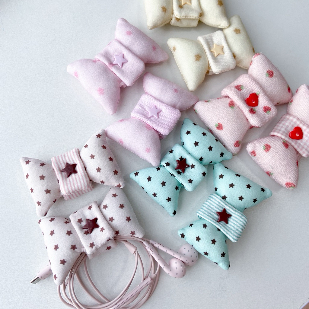 ♡ พร้อมส่ง | Bow Cable holder ที่รัดสายชาร์จ จัดระเบียบ สายไฟ สายชาร์จ โบว์