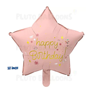 ⭐ ลูกโป่งฟอยล์ดาวสุขสันต์วันเกิด ขนาด 18 นิ้ว มินิมอล พาสเทลหลายสี ⭐