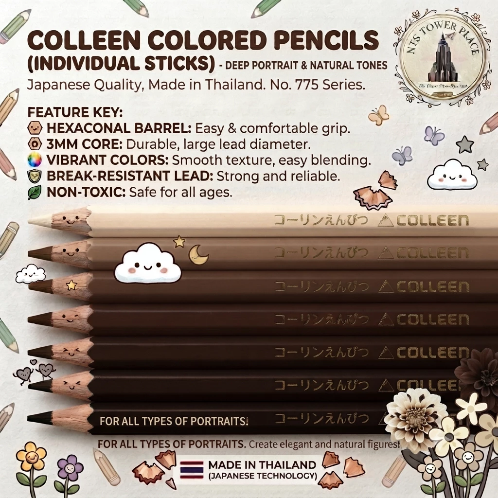 ดินสอสี Colleen (สีน้ำตาล) แยกแท่ง | สีสด ระบายลื่น