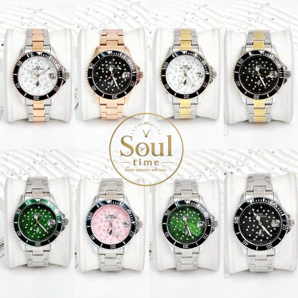 Polo Club Watch PPC-230404 นาฬิกาหญิง กันน้ำ หน้าปัด 37 มม. ของแท้ ประกันศูนย์ไทย 1 ปี