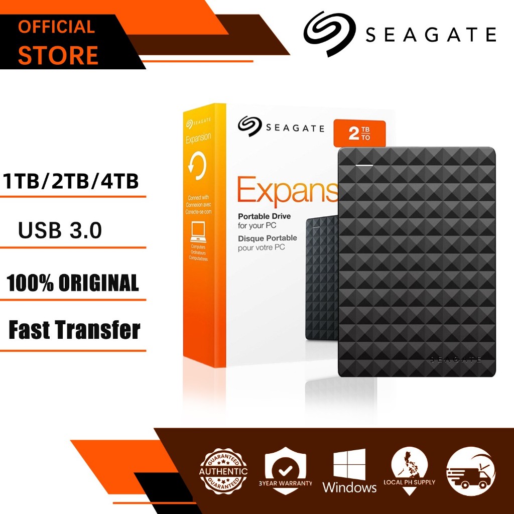 Seagate 1TB/2TB/4TB External Hard Disk USB 3.0 Slim Portable ฮาร์ดดิสพกพา HardDisk External HDD Hard Drive PC Laptop