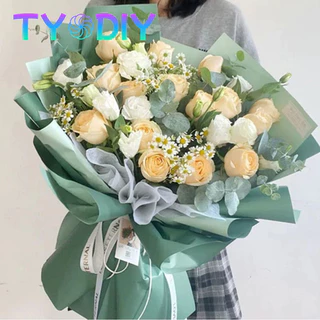กระดาษห่อช่อดอกไม้ 20แผ่น/แพ็ค กันน้ำ สีเดียวและทูโทน กระดาษด้าน กระดาษห่อของขวัญ 56x56 ซม.
