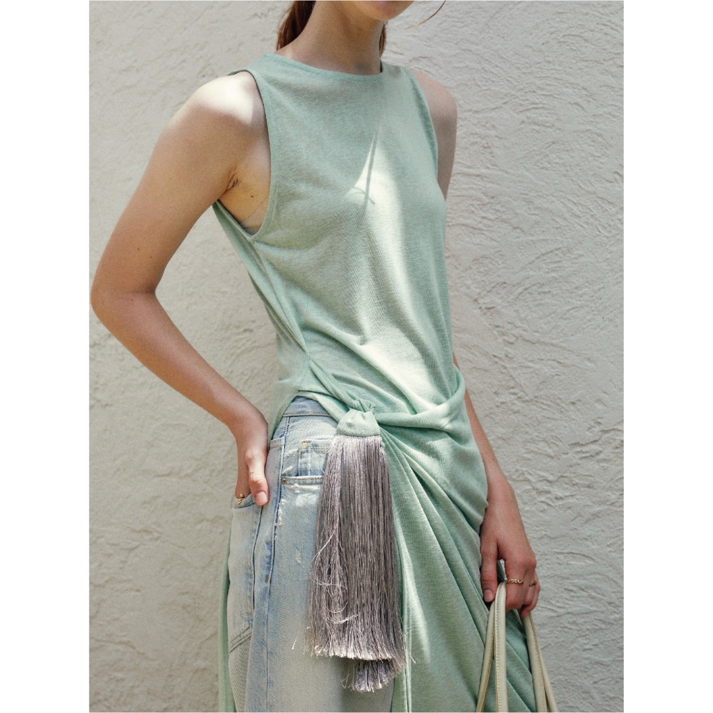 Pleased Aster Tassel Longline Top
