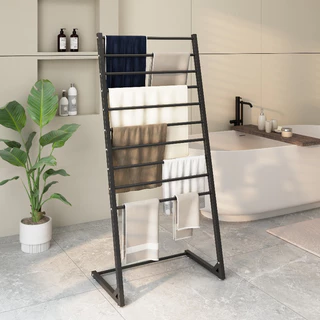Sexy Mama 10 ช่อง ราวตากผ้าขนหนูตัว ราวตากผ้า ราวตากผ้าเช็ดตัว ราวแขวนผ้าเช็ดตัว drying rack ประกอบง่าย เคลื่อนย้