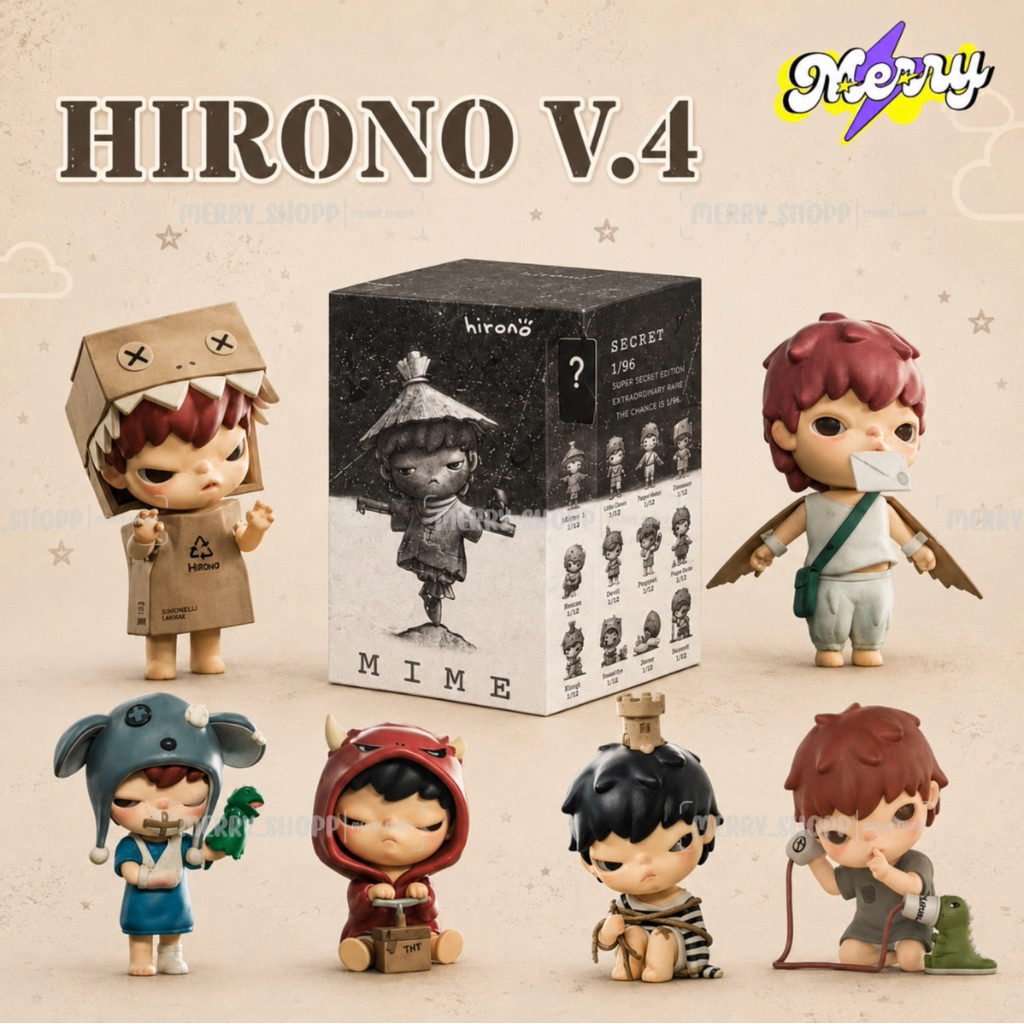 🌟พร้อมส่ง🌟Hirono Mime Series Figures (hirono v4)เช็คการ์ดและจุ่มใหม่