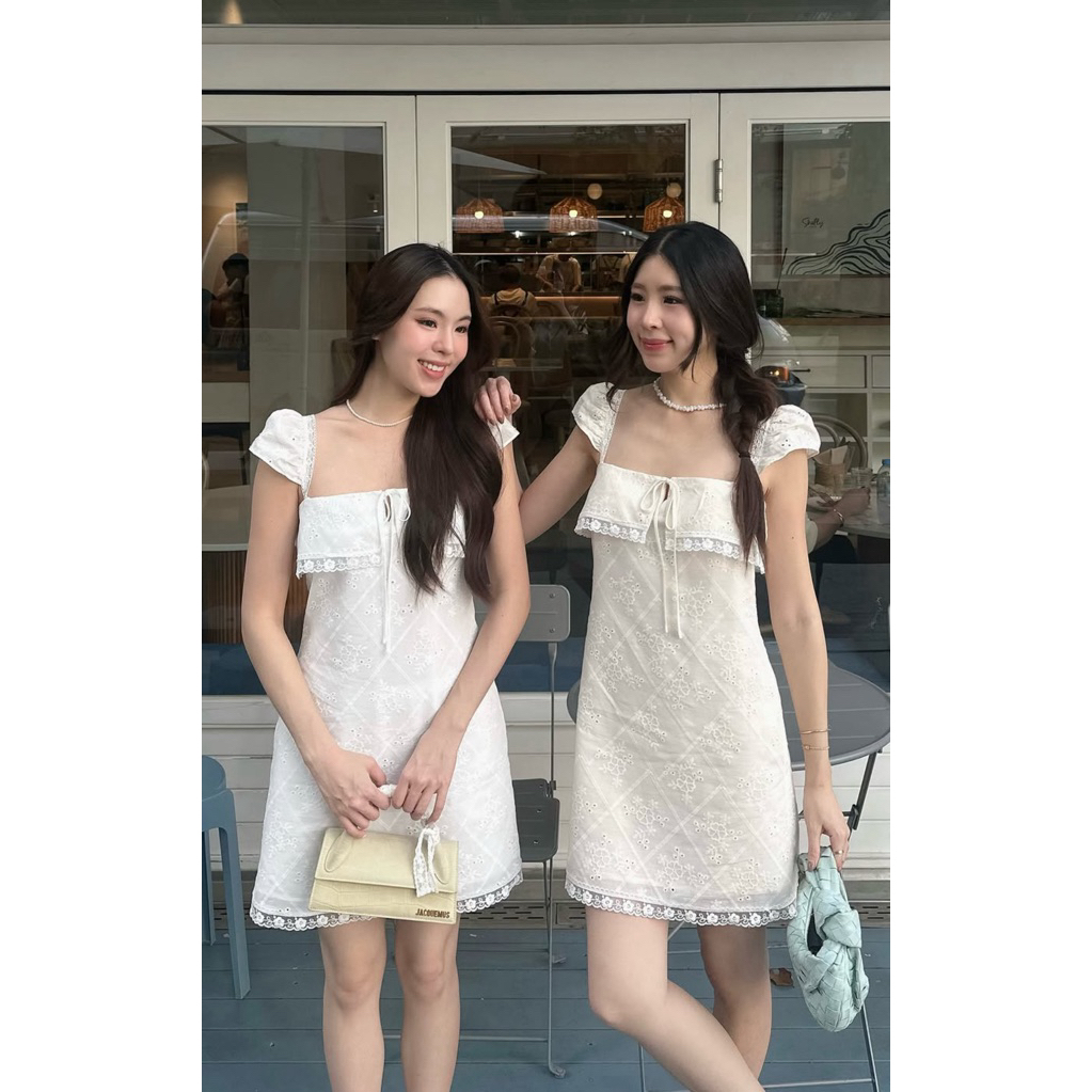 Theblancpale : HELEN MINI DRESS มินิเดรสสุดน่ารัก ใส่สบาย