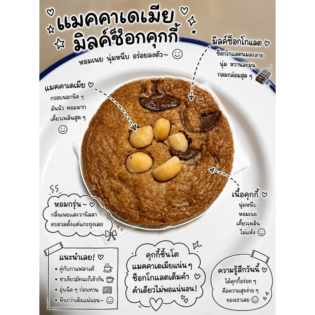 Macademia Milk chocolate Cookies