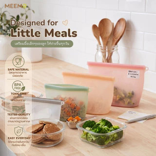 MEEM ถุงซิลิโคนเก็บอาหาร รุ่น FreshLock ถุงซิปซิลิโคนถนอมอาหาร ปิดแน่น ตั้งได้ 4 ขนาด 500/1000/2000/3000 ml