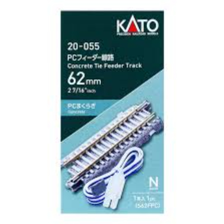 [N] (มือหนึ่งกล่องไม่สวย) KATO 20-055 N-Gauge PC Feeder Track 2.4 inches (62 mm) [S62FPC] 1 Piece