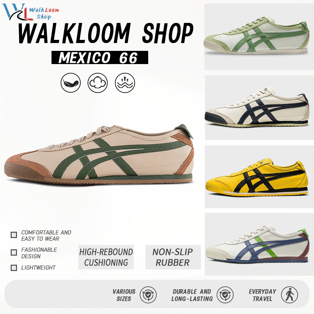 Onitsuka tiger MEXICO 66 รองเท้ากีฬา ของแท้100% DL408-1785/DL408-0490/DL408-1659/1183A201-115 ทันสมั