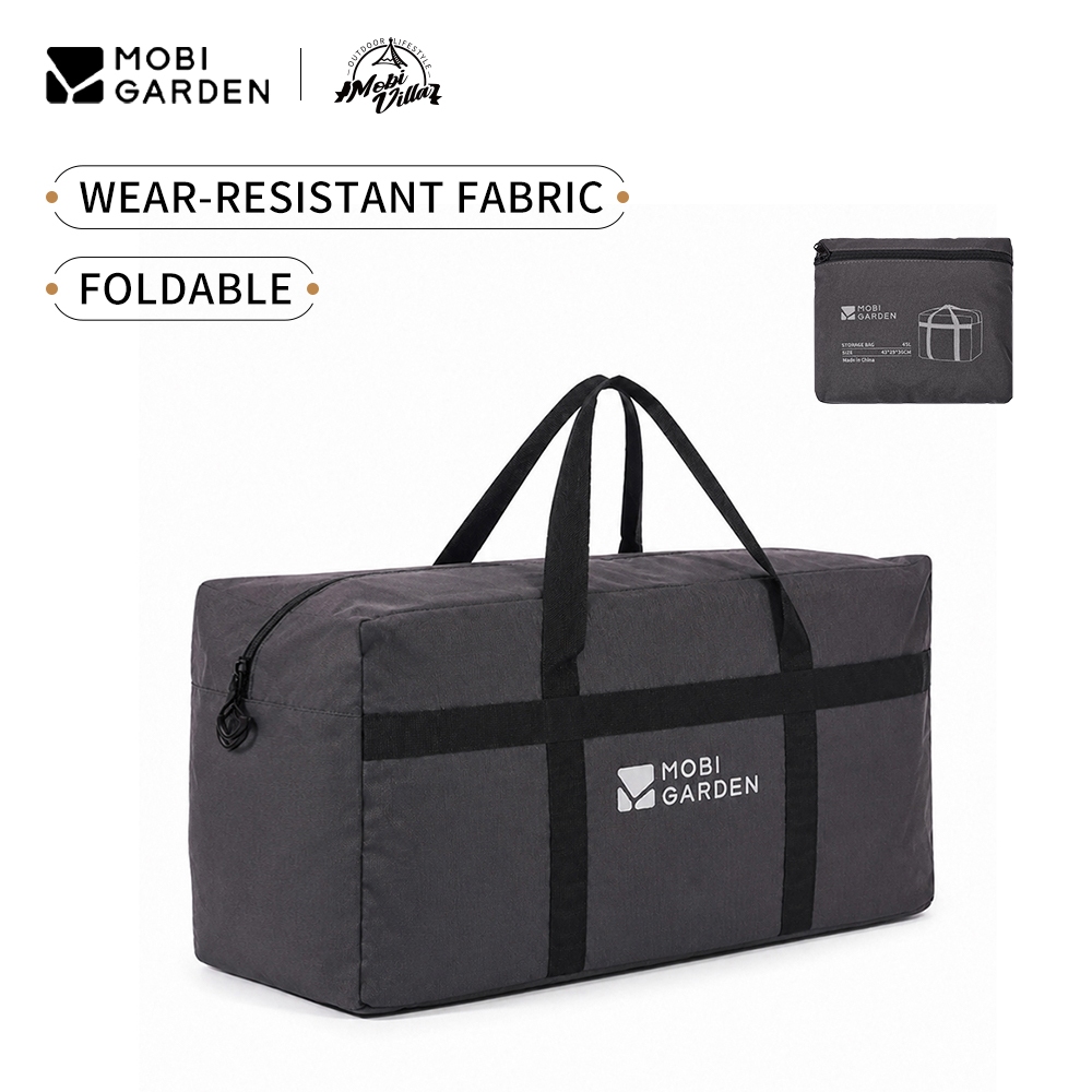MOBI GARDEN ถุงเก็บของพับได้ ขนาด 45L/100L กันน้ำหนา ความจุใหญ่ เก็บอุปกรณ์แคมป์ เสื้อผ้า ผ้านวม พกพาใส่รถ