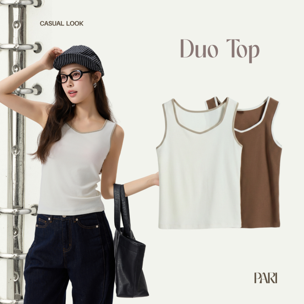 PARI เสื้อสายเดี่ยวรุ่น Duo Top รหัส PARI26966 ขนาดFREESIZE รอบอก34-40 นิ้ว สาวอวบใส่ได้!