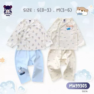 Mami Baby ชุดเด็ก 0-6 เดือน รุ่นกระดุมสแน็ปหน้า (1 ตัว) แขนยาว+ขายาว ผ้าคอตตอน ใส่สบาย | BabyTrend