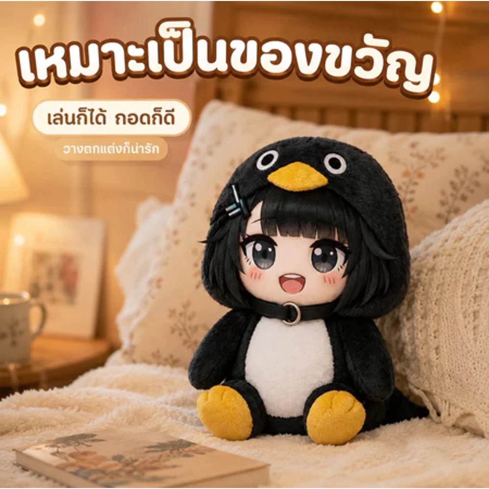อาร์คไนท์Gugugaga Little Penguin 25 ซม.ของเล่นตุ๊กตารูปตุ๊กตาสะสมของเล่นของขวัญสําหรับเด็กและแฟน