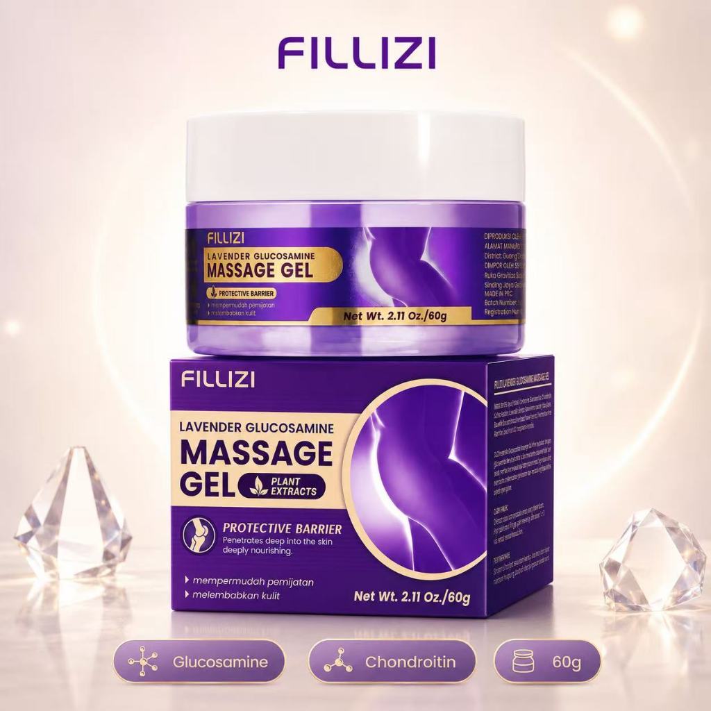 FILLIZI เจลนวดข้อ เจลสมุนไพร กลูโคซามีน คอนดรอยติน ดูแลข้อต่อ ช่วยลดความไม่สบาย ซึมไว ไม่เหนียว 60g