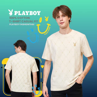 PLAYBOY 05PB เสื้อยืด เสื้อผ้าผู้ชาย/เสื้อ/เสื้อยืดสีเบจ รุ่น P1MT265TB041BE