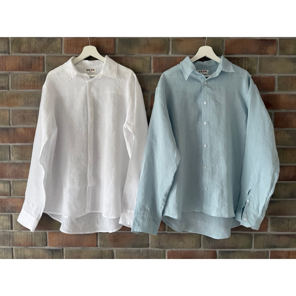 เสื้อเชิ้ตผู้ชาย 100% ลินินแท้ เสื้อเชิ้ตลินิน แขนยาว รูปที่ 5