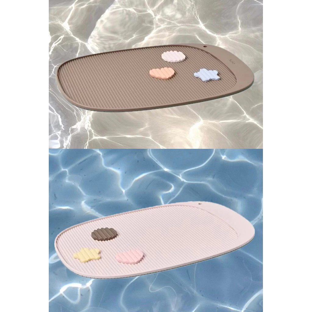 (พร้อมส่ง) Hako Hako Silicone Bar Mat ซิลิโคนบาร์แมท พร้อมตัวจุ๊บ (วงกลม,หัวใจ,ดาว) , (วงกลม)