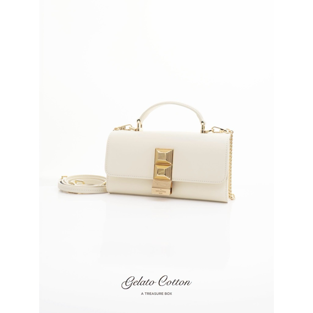 (Used once) A treasure box  กระเป๋าถือ กระเป๋าสะพาย Gelato bag สี Cotton 🤍