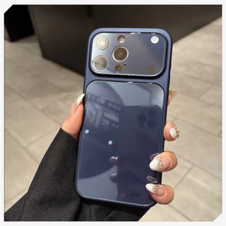 เคสโทรศัพท์ผิวกระจก มีฟิล์มป้องกันเลนส์ สัมผัสเหมือนเครื่องเดิม ใช้ได้กับ iP 14/15/16/17 Pro Max