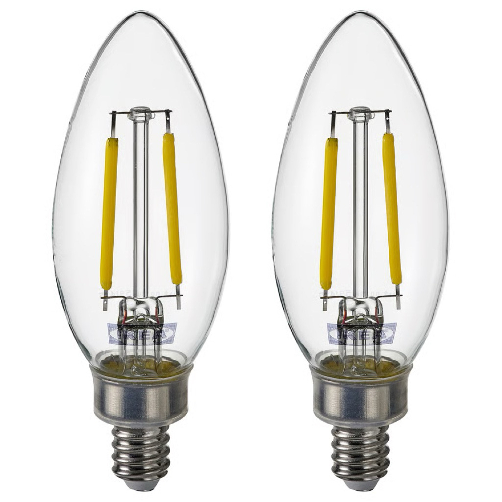 SOLHETTA ซูเฮตต้า หลอดไฟ LED E14 250 ลูเมน, หลอดจำปา/ใส