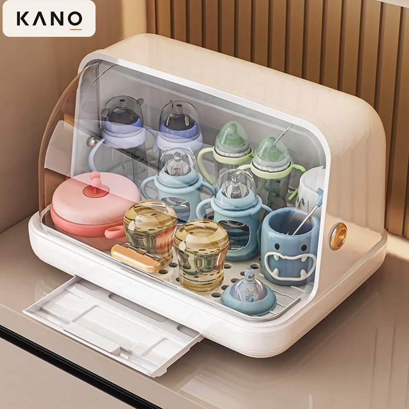 KANO กล่องเก็บขวดนมเด็ก ฝาปิดขวดนมกันฝุ่น ที่คว่ำขวดนมเด็ก ที่เก็บจุกนม ชั้นเก็บถ้วย ที่เก็บขวดนม
