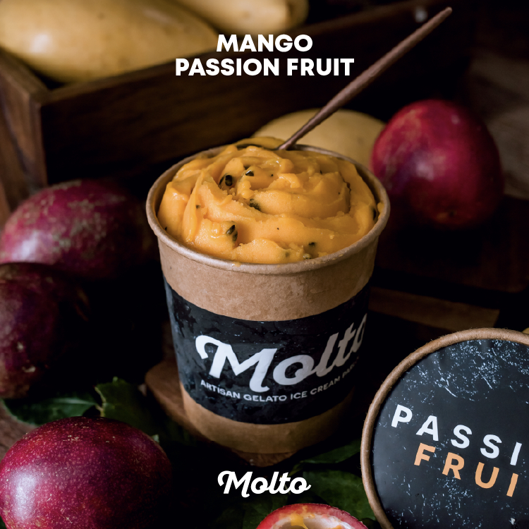Molto ไอศกรีม รสมะม่วงเสาวรส 16 ออนซ์ - Molto Premium Gelato - Ice cream Mango Passion Fruit 16 oz.‼