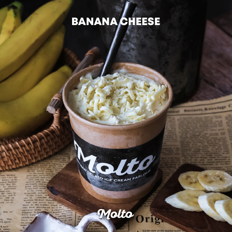Molto ไอศกรีม รสกล้วยชีส 16 ออนซ์ - Molto Premium Gelato - Ice cream Banana Cheese 16 oz.‼️ซื้อ 4 ถ้วย ส่งฟรี คละรสได้‼️