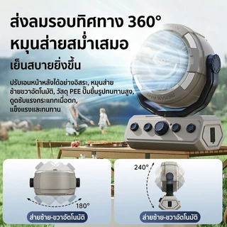 Remax พัดลมแคมป์ปิ้ง ไร้สาย ชาร์จแบต 20000mAh พกพา ไร้สาย Table Camping Fan ควบคุมด้วยรีโมทระดับพร้อมไฟ LED