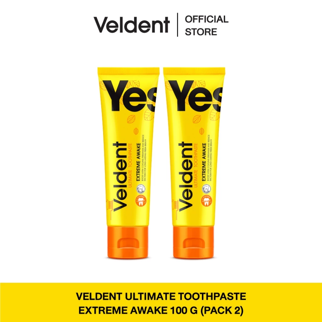 (แพ็คคู่) VELDENT ULTIMATE EXTREME AWAKE TOOTHPASTE ยาสีฟันเวลเดนท์ สูตรสดชื่น...ลืมง่วง พลัสฟลูออไรด์