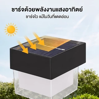 AIMO LED ไฟโซล่าเซลล์ ไฟระเบียง โคมไฟติดผนัง สไตล์โมเดิร์น LED โคมไฟติดผนังกลางแจ้ง IP67 ไฟกระบอก ไฟสวน