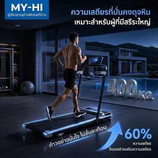 [MY-HI] ลู่วิ่งไฟฟ้า ลู่วิ่ง T6 ลู่วิ่งไฟฟ้าพับเก็บได้ การปรับระดับความชันด้วยระบบไฟฟ้า 20 ระดับ ความเร็ว 1-16KM/H