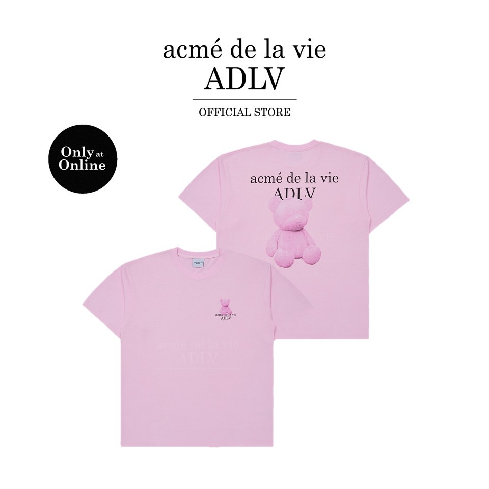 ADLV [acme de la vie] เสื้อยืด Exclusive Fuzzy Bear Short Sleeve T-shirt Pink (50012OFBSSU_U4PIXX)
