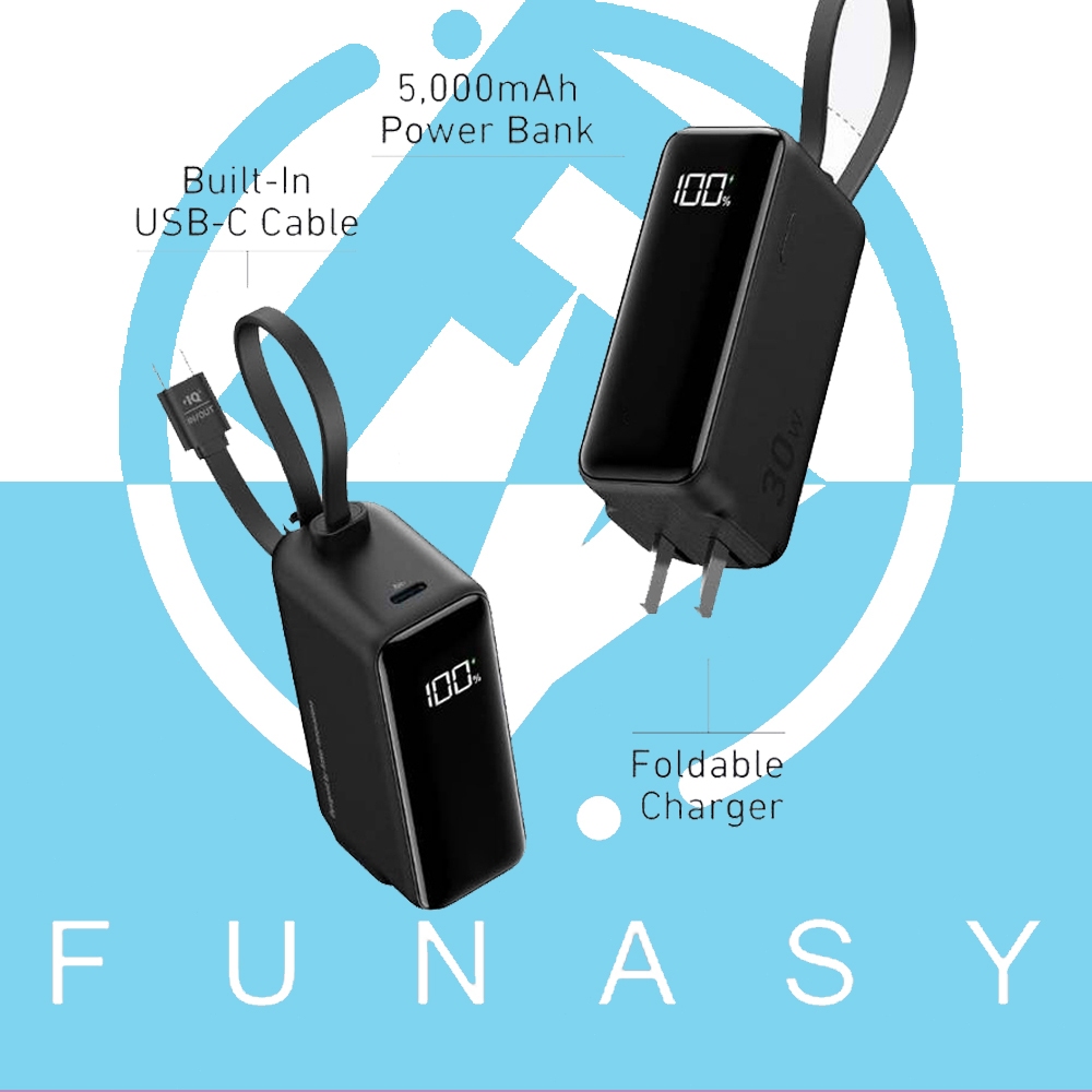 Anker 511 เครื่องชาร์จ 30W 3-in-1 5000mAh ธนาคารไฟฟ้าและเครื่องชาร์จผนัง USB คู่