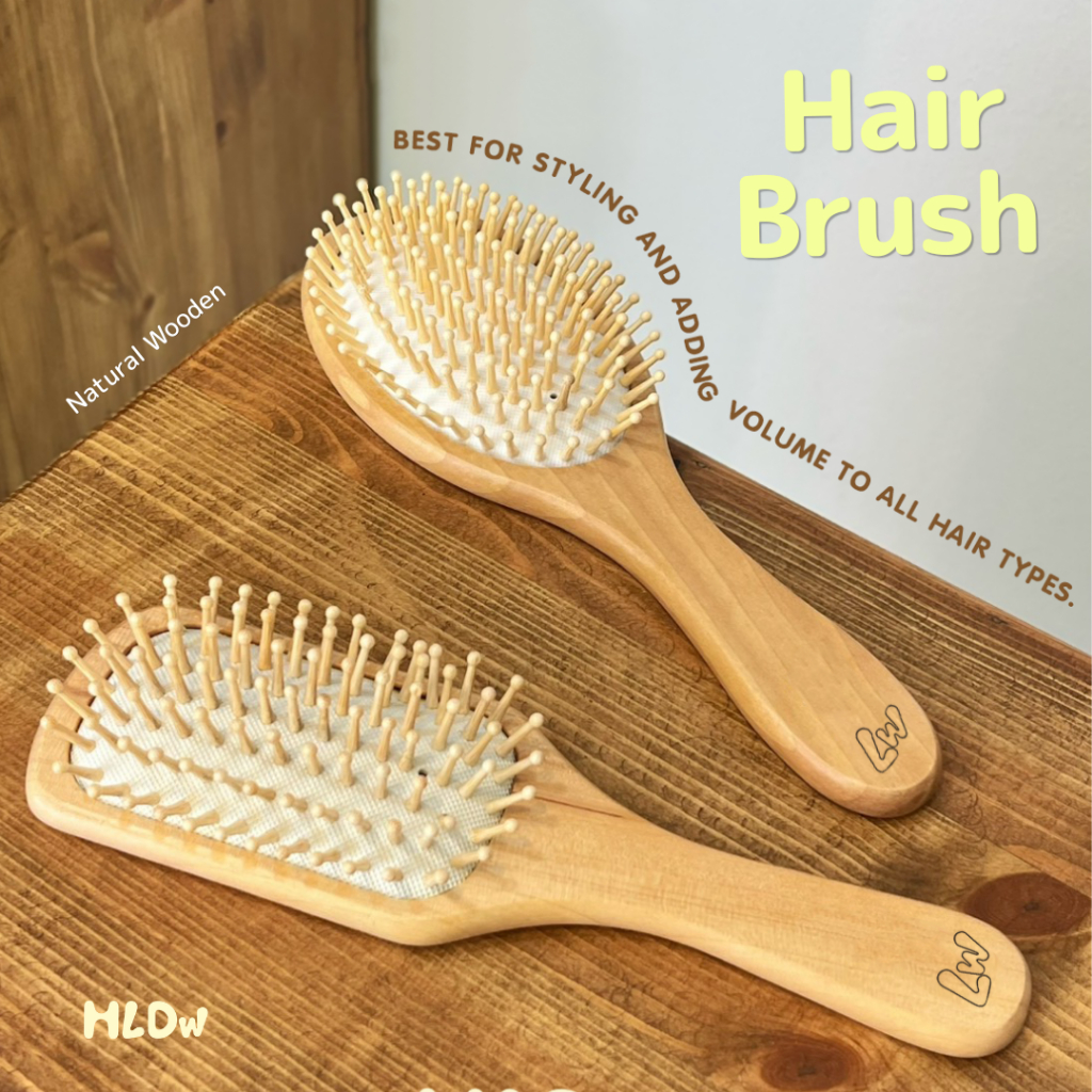HLDw Hair Brush Natural Wooden - หวีไม้เพื่อสุขภาพ
