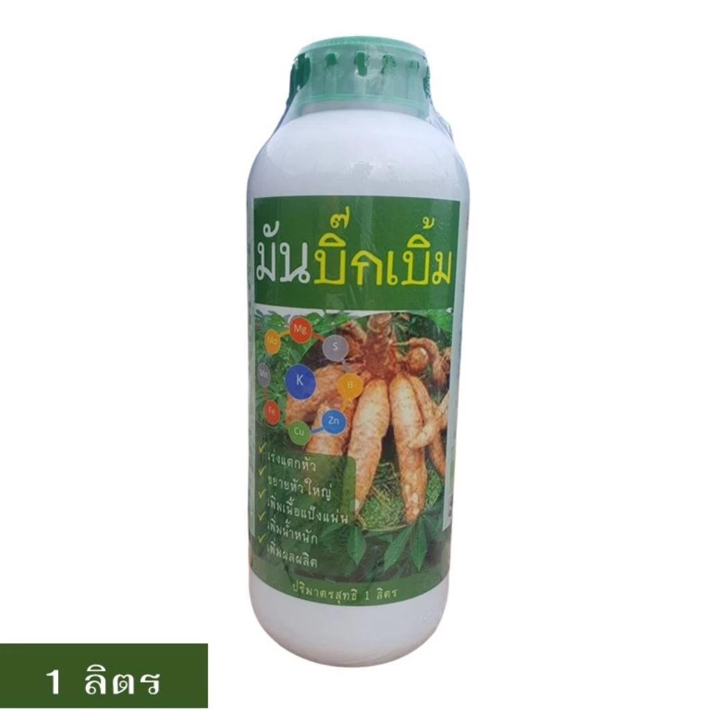 มันบิ๊กเบิ้ม BigBerm, BB1 ปุ๋ยน้ำทาง ระเบิดหัวมัน แตกหัว เร่งราก หัวใหญ่ เพิ่มแป้ง เพิ่มน้ำหนัก เพิ่มผลผลิต ขวด 1 ลิตร
