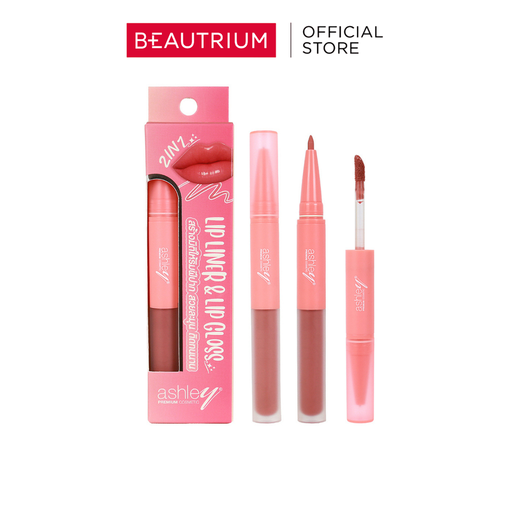 ASHLEY 2 In 1 Lip Liner & Lip Gloss ลิป 0.22g + 1.8g