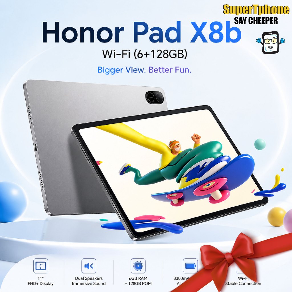 Honor Pad X8b Wi-Fi(6+128GB)จอใหญ่ 11 นิ้ว l Snapdragon 680 l แบต 10,100 mAh(By Shopee  SuperTphone1