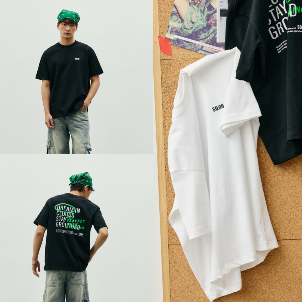 SO.ON : Dream in cloud Oversize เสื้อยืด ทรงโอเวอร์ไซส์ รุ่น Circle Green