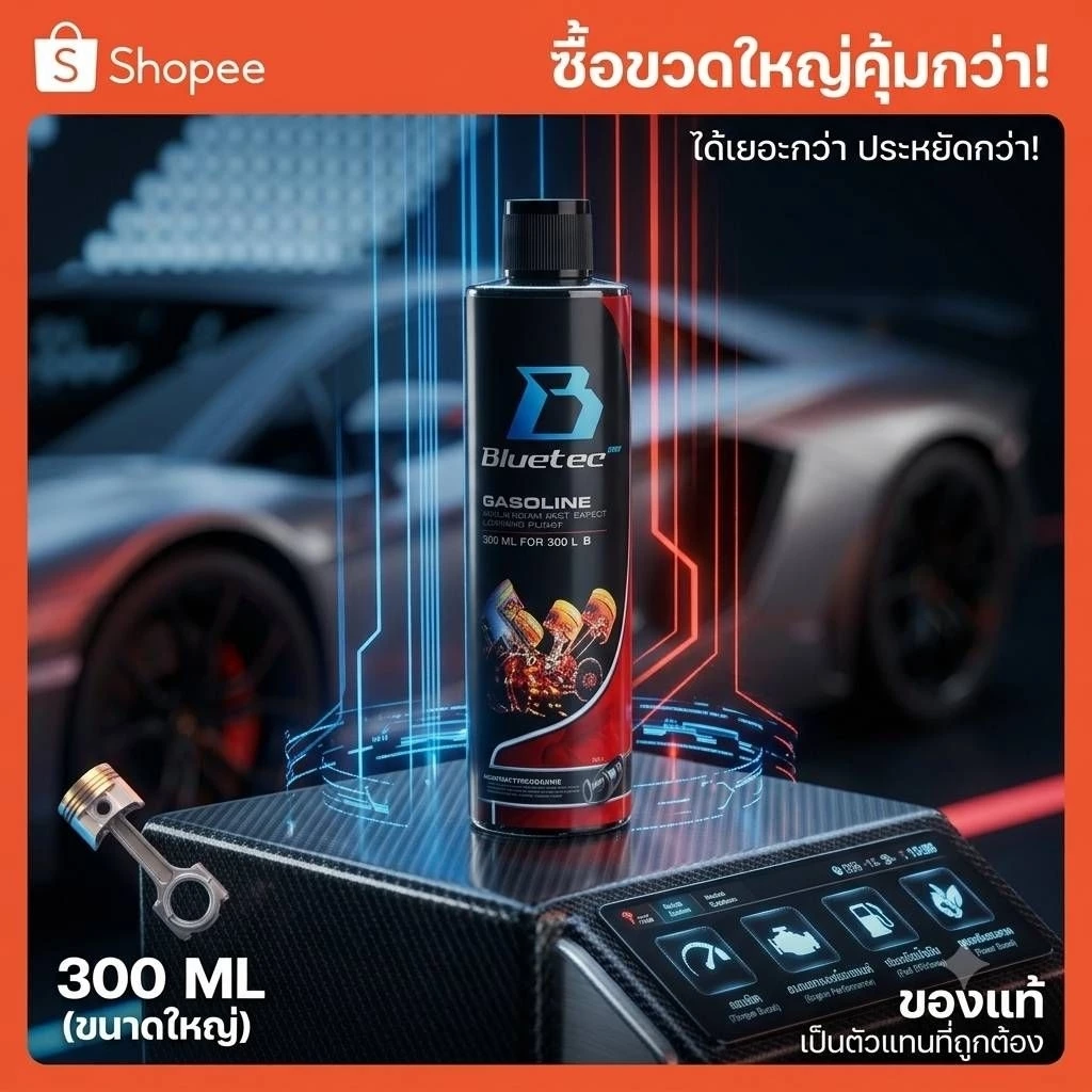 น้ำยาล้างหัวฉีด Bluetecboost เบนซิน ขวดใหญ่ คุ้มกว่า 300ML thumbnail 4