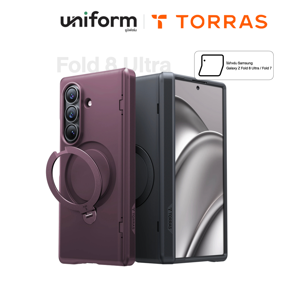 TORRAS เคสกันกระแทก Ostand Q3 Spin ใช้สำหรับ Samsung Galaxy Z Fold 8 Ultra / Fold 7