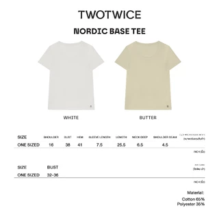 (พร้อมส่ง) Twotwice - Nordic Base Tee เสื้อยืดคอเปิดทรงเบสิก