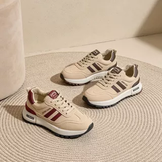 Fshoes รองเท้าวิ่งผู้หญิงส้นหนา พื้นในนุ่ม นุ่มเด้งไม่ยุบตัว ไม่เมื่อยขา กันลื่น ทนทาน เสริมสรีระ