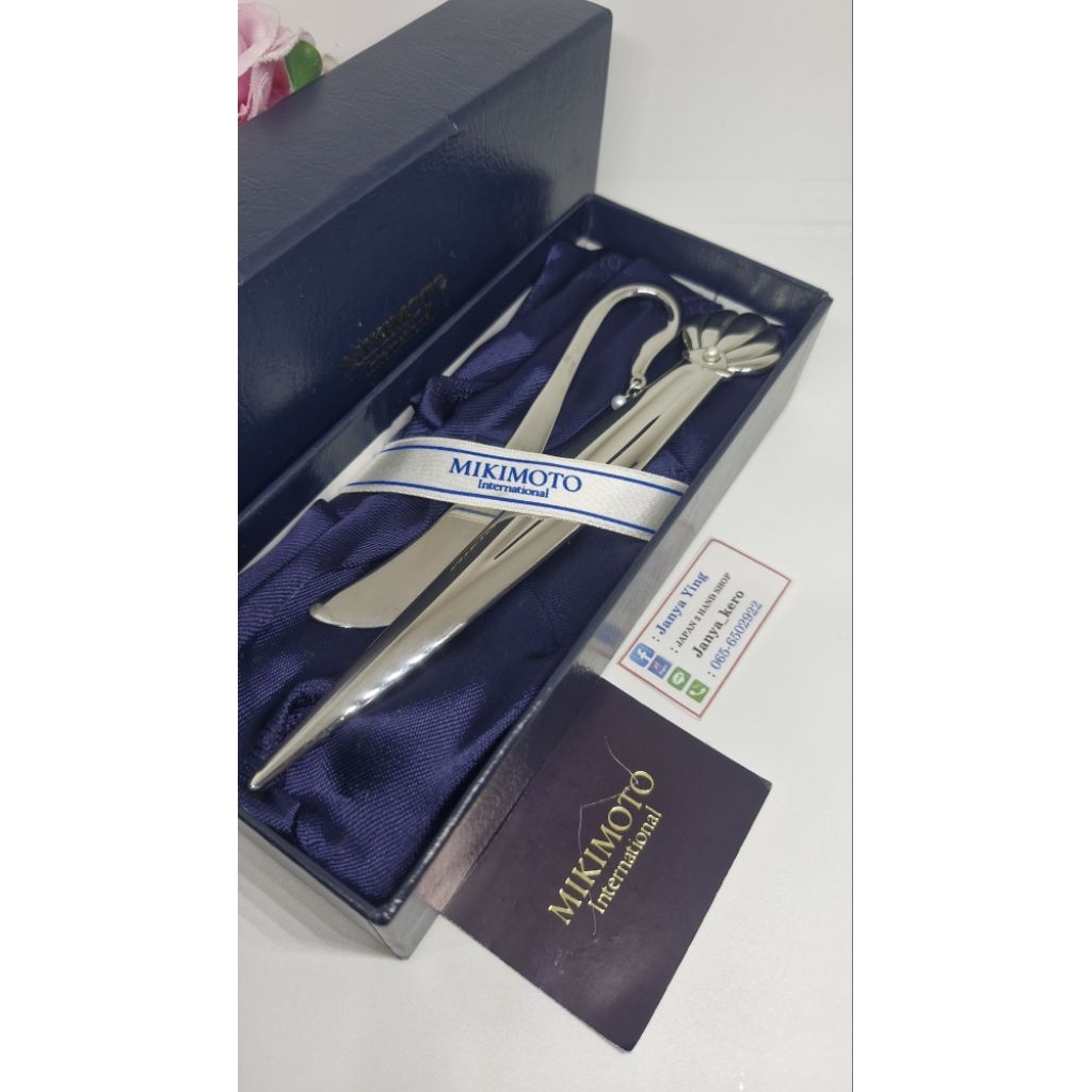 MIKIMOTO Bookmark Marker & Openner Letter with pearl  #mikimoto ● มิกิโมโตะ​ ที่คั่นหนังสือ และ เปิด